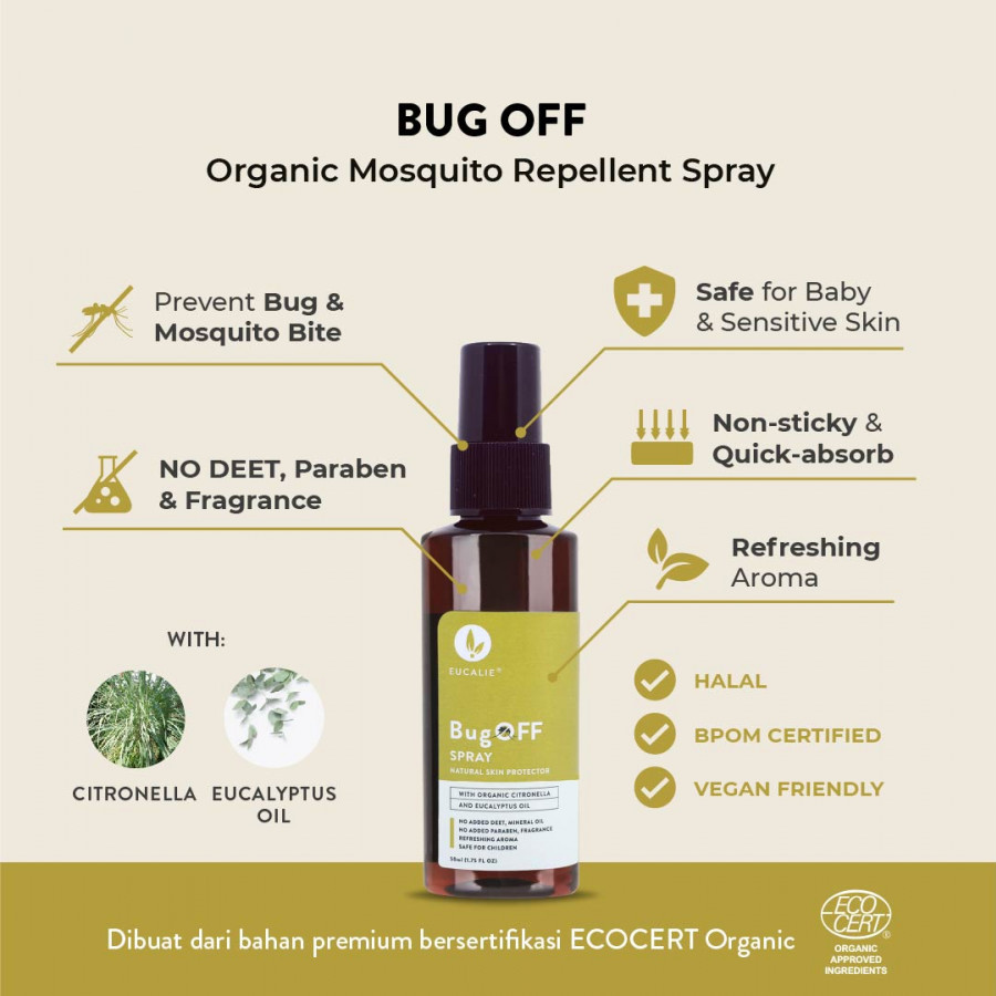 Eucalie Bug Off Anti Nyamuk Organik - Mosquito Repellent Spray