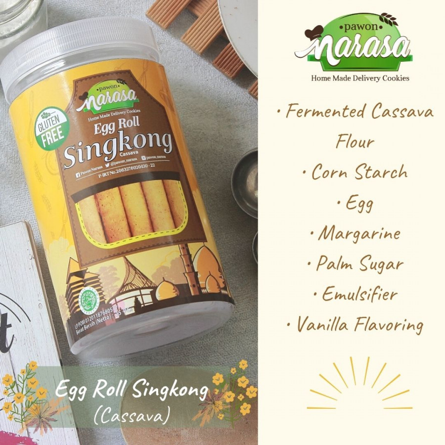 Snack Gluten Free Egg Roll SINGKONG - Toples - Pawon Narasa