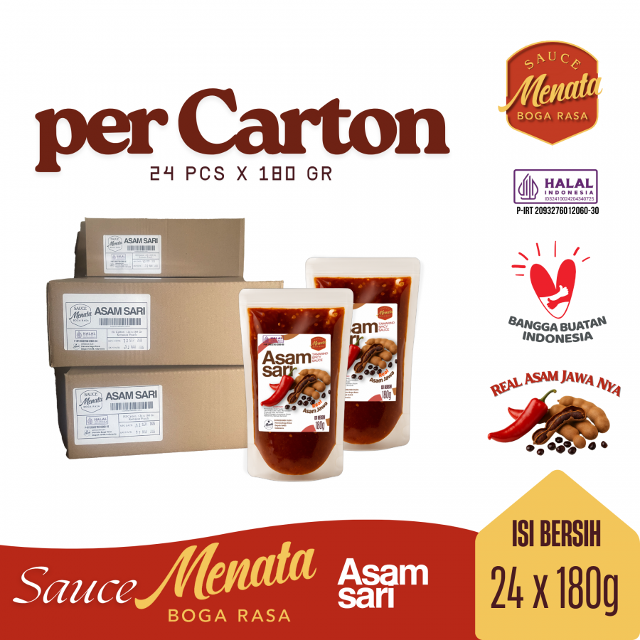 Carton 24 pcs - Sauce Menata Boga Rasa- Saus Asam Sari | 24 pcs x 180 gr