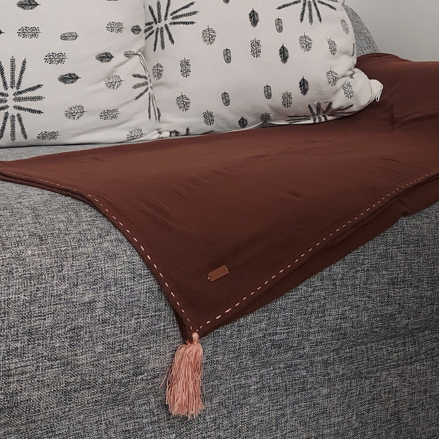 Throw Blanket Natural Brown / Selimut Sofa