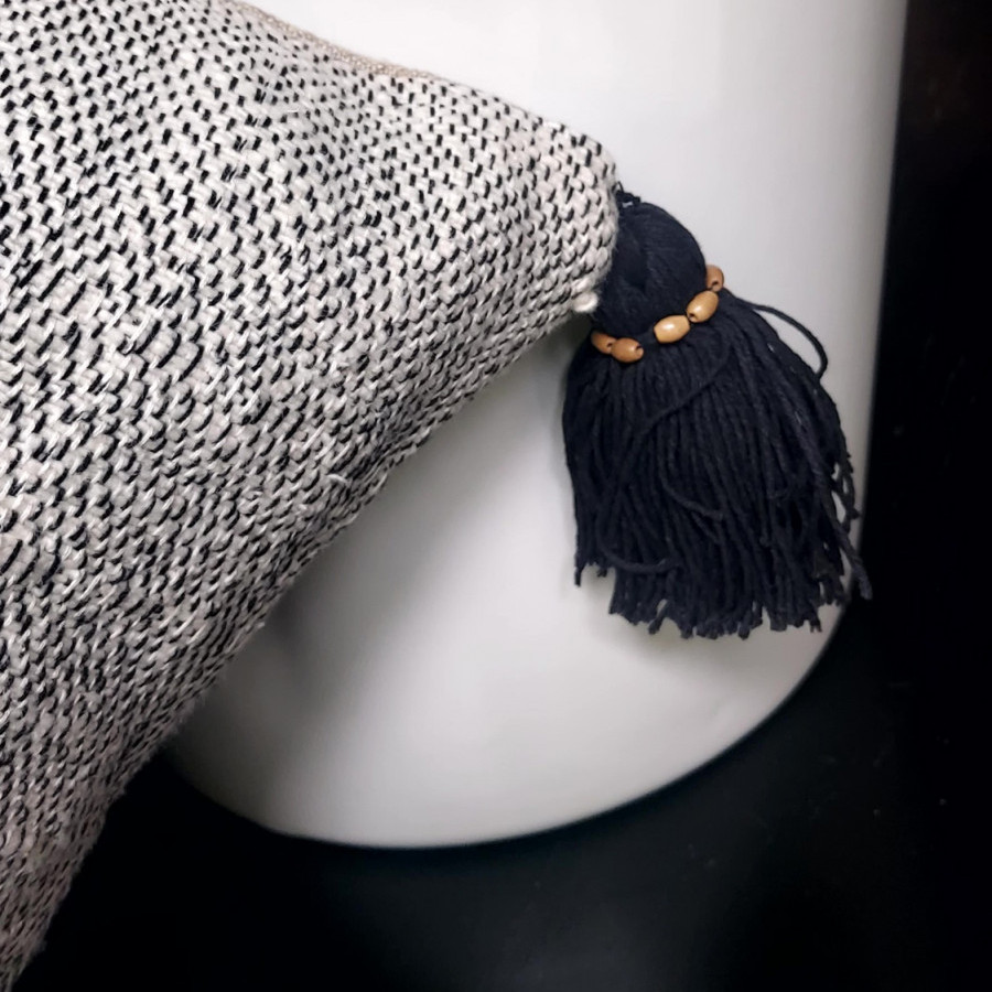 Cushion Cover Tenun Tassel - Cream