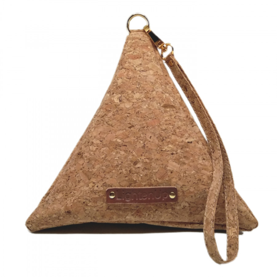 Big triangle cork pouch / handbag