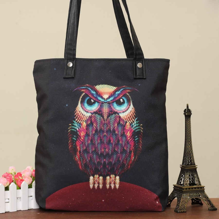 Totebag Owl Black