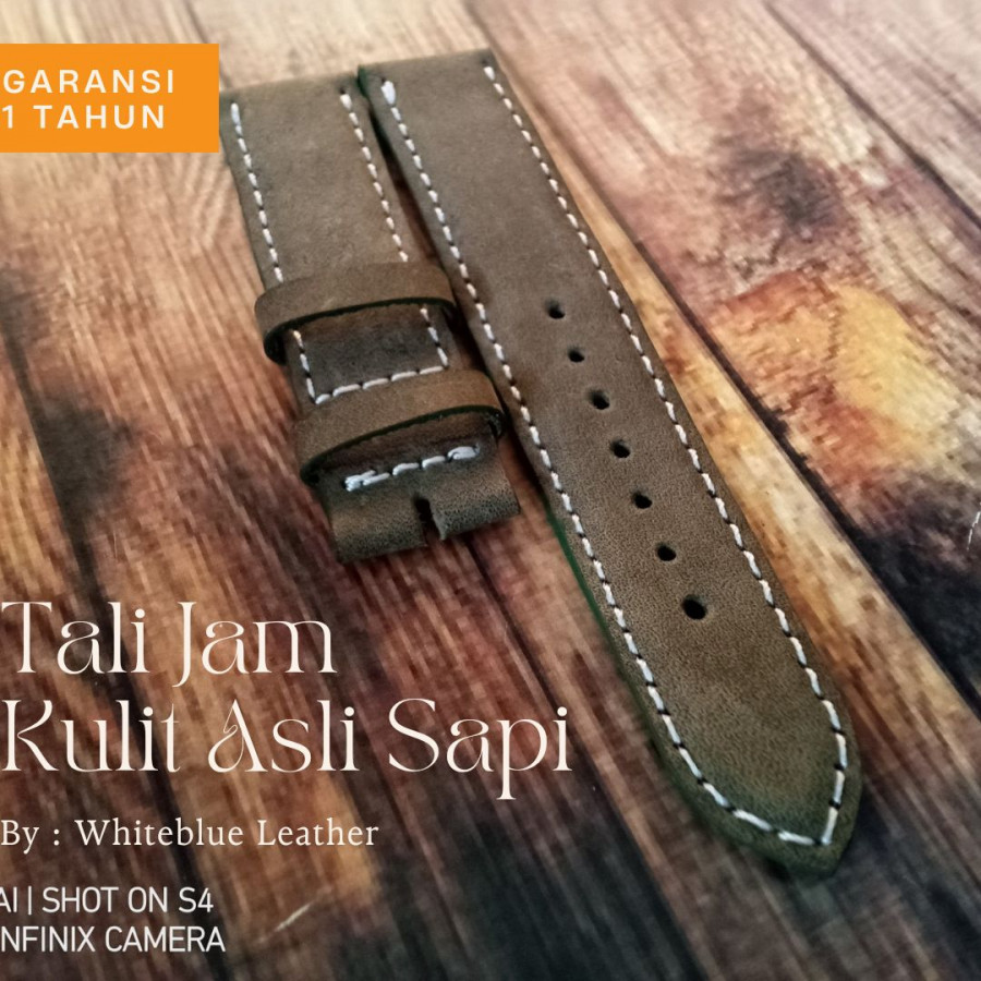 Strap Tali Jam Kulit Asli warna hijau - Nyaman dan Tahan Lama - Garansi 1 Tahun