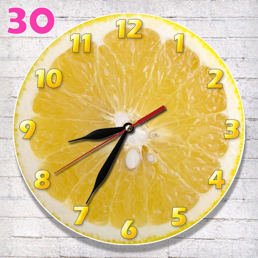 # 30 Jam Dinding MDF Motif Klasik Jeruk lemon