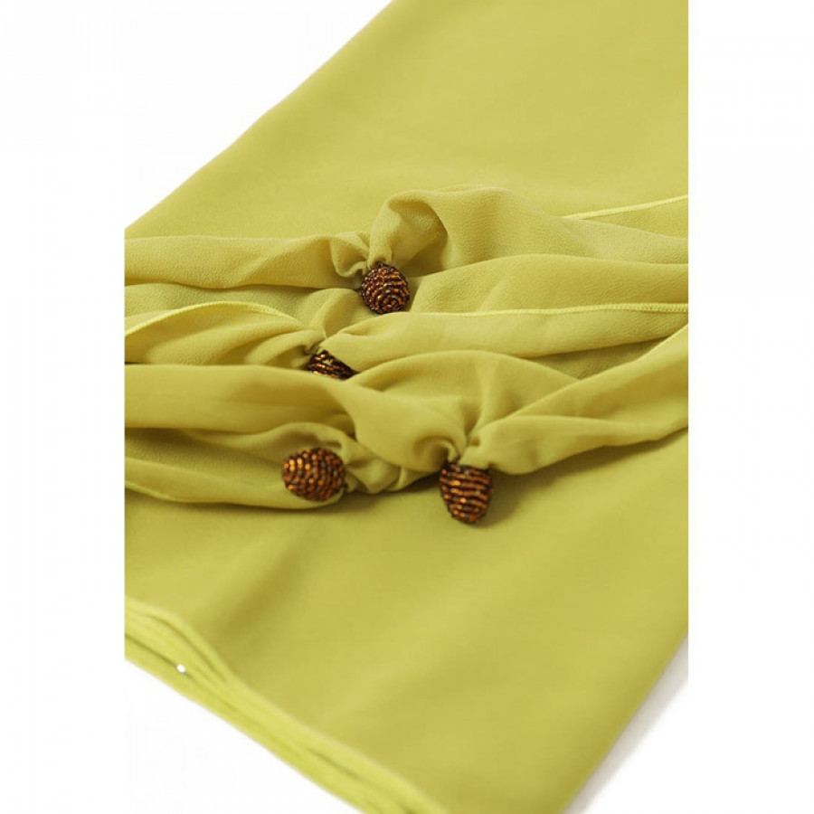 GESYAL Syal scarf Sifon polos Lime kuning Bahan minim setrika tidak mudah kusut