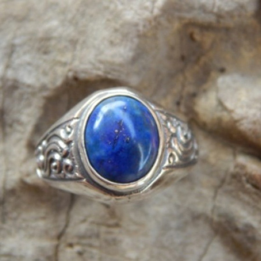 Cincin Perak Batu Lapiz Lazuli 37603