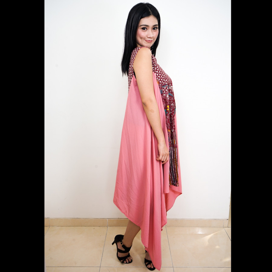 GESYAL Dress MAxi Dress Dress Tanpa Lengan Dress Kondangan Dress Midi Wanita Batik Terusan