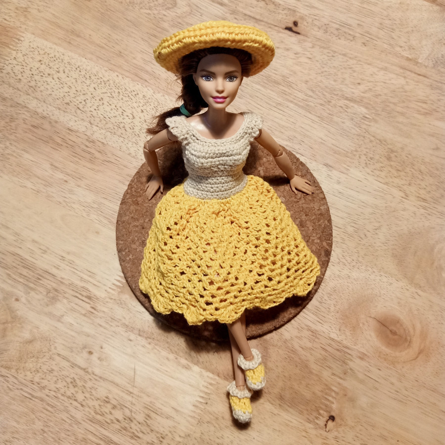 Barbie Dress Rajut - Light Yellow