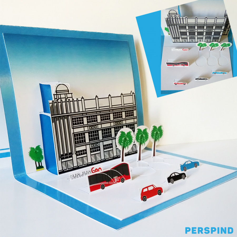 Pop Up 3D Postcard Gedung Siola Surabaya