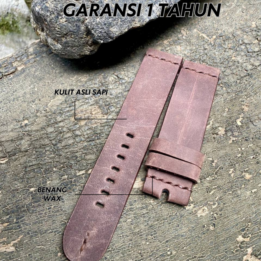 Strap tali jam tangan kulit asli sapi crazy horse warna coklat GARANSI 1 TAHUN