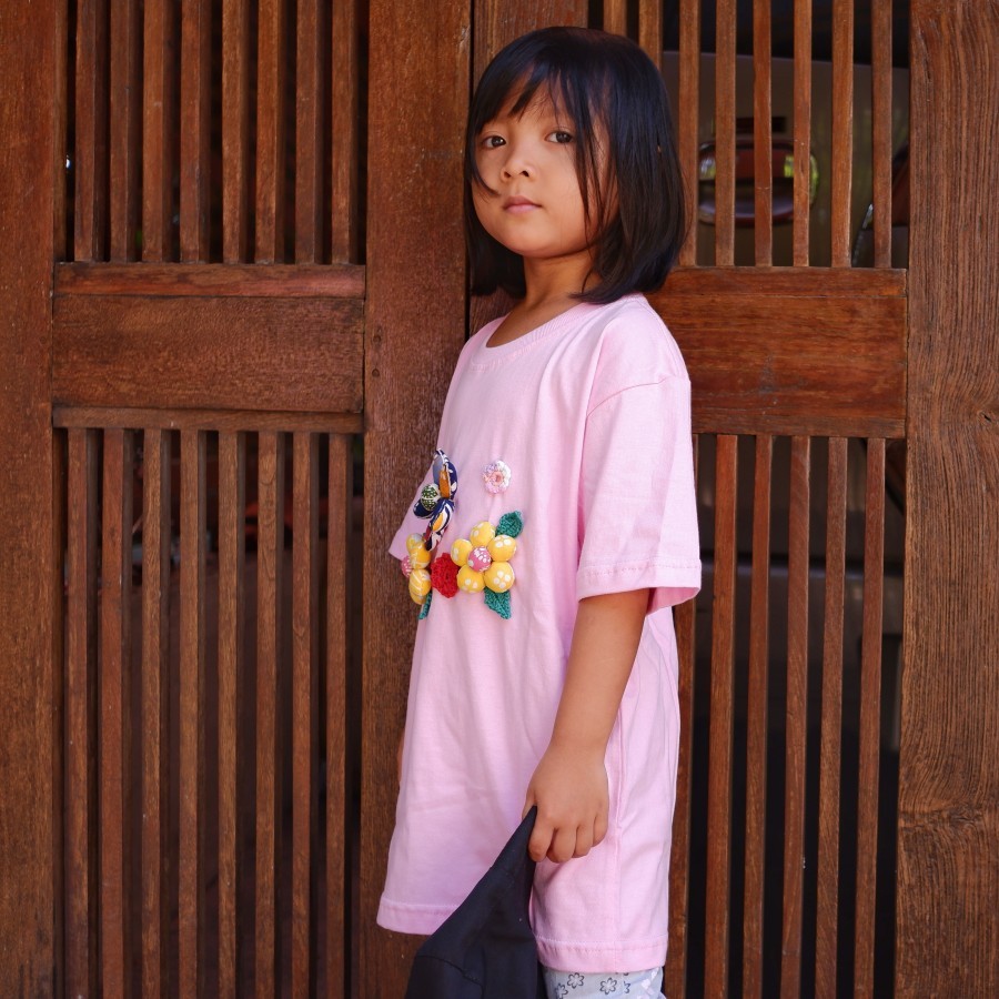 Kaos Anak Korsase Batik Bunga Bakung