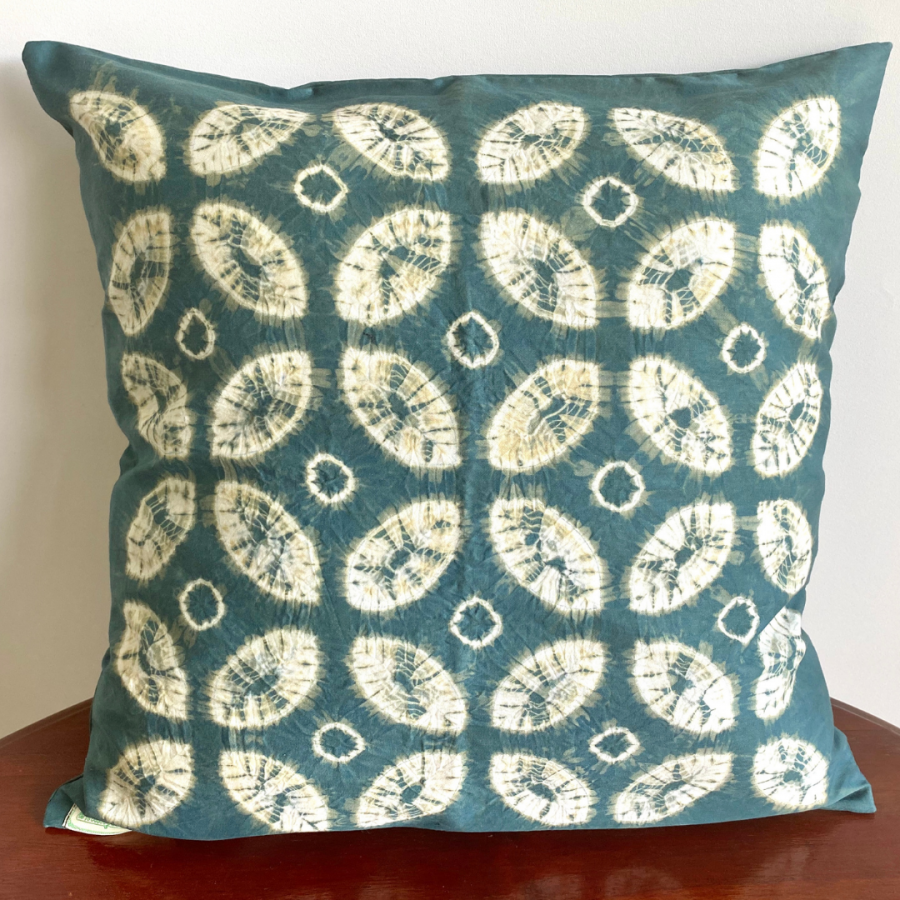 Natural Dye Cushion Cover - Kawung Tritik