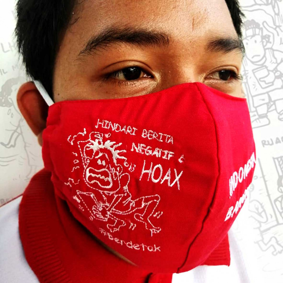 Masker 3 Lapis Bordir Indonesia Bangkit #Berdetak