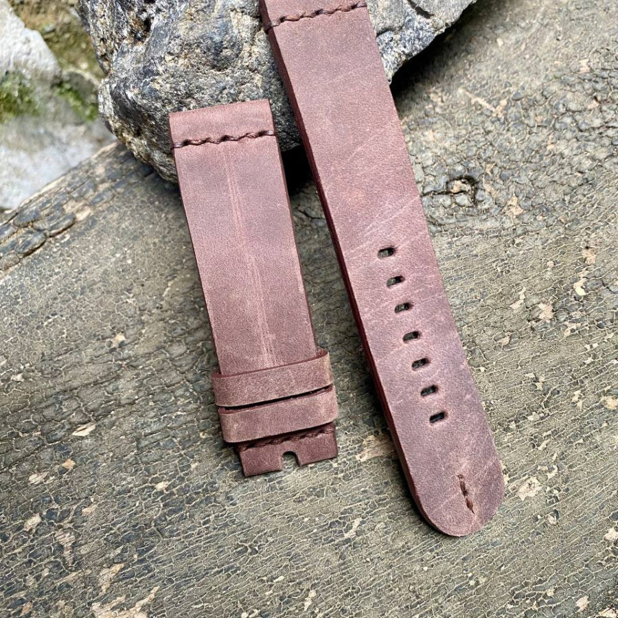 Strap tali jam tangan kulit asli sapi crazy horse warna coklat GARANSI 1 TAHUN