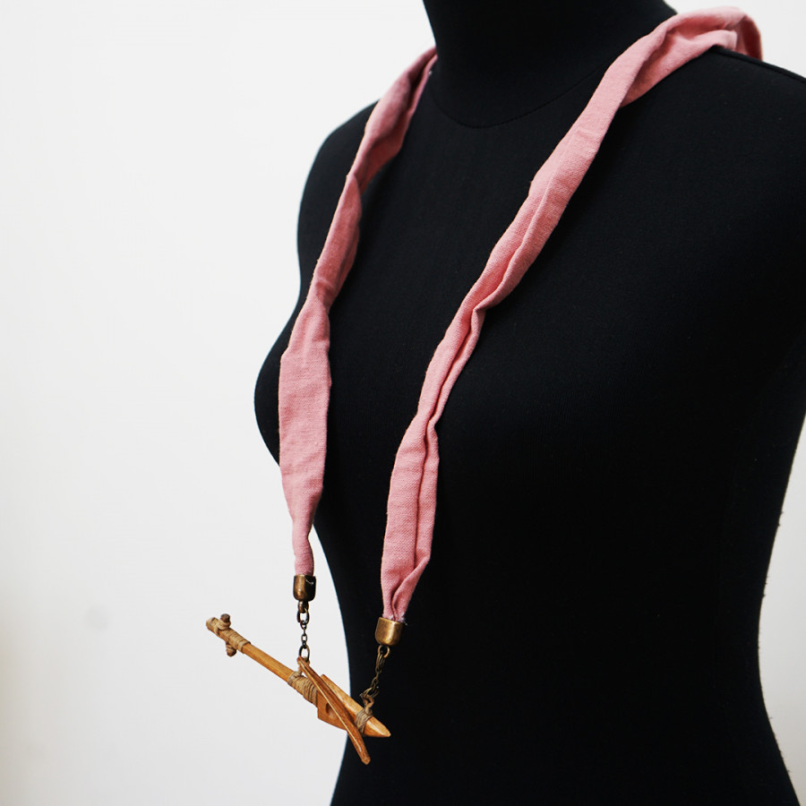 Kalung Kayu Kalung Syal Polos Linen Pink Gamelan 123 Sitar GESYAL Diikat