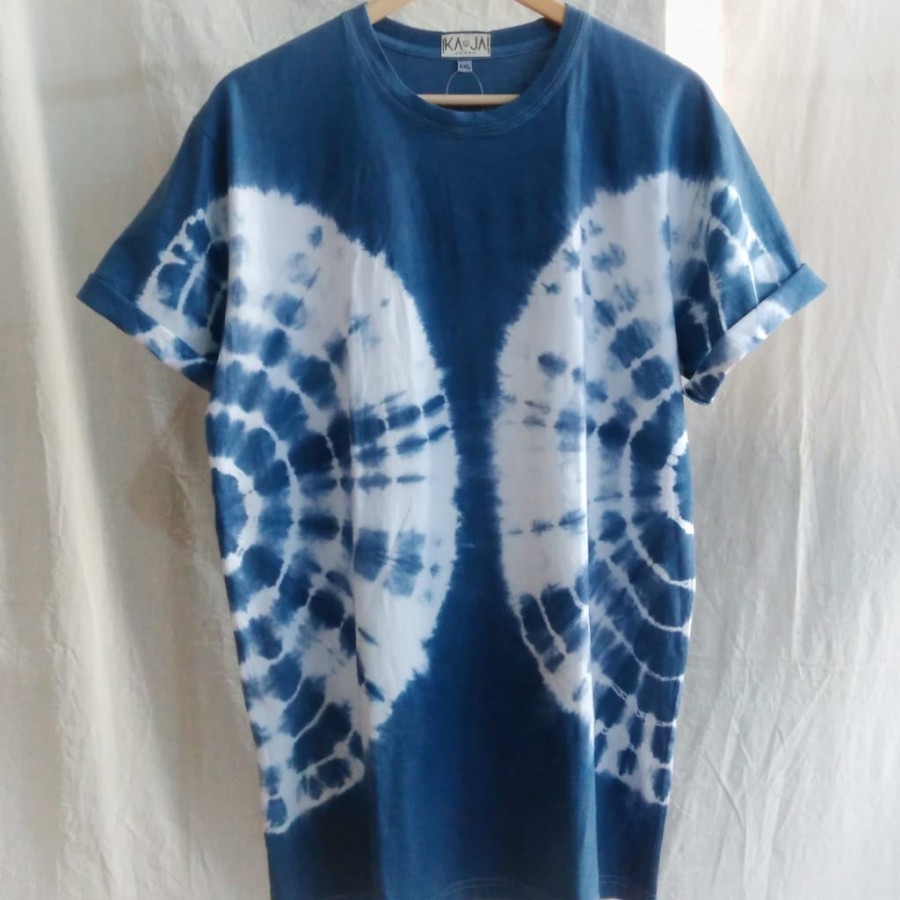 Kaos Lengan Pendek Shibori Navy Blue  - Tshirt 1