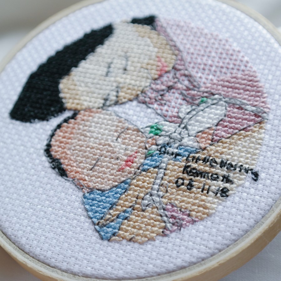 Customized newborn cross stitch
