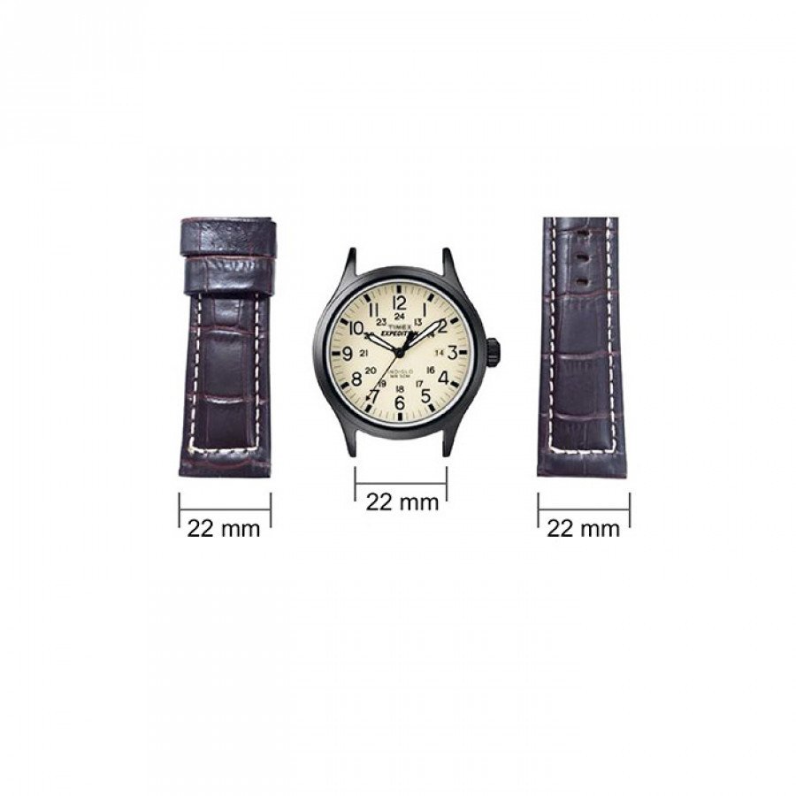 Tali jam tangan kulit asli size 22 mm warna coklat tua -GARANSI 1 TAHUN