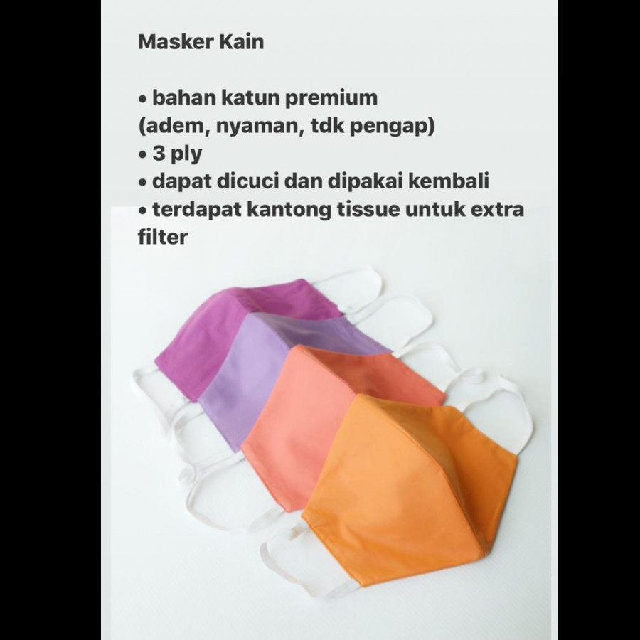 2 LUSIN Masker Kain 3 PLY Premium Quality (isi 24 pcs)
