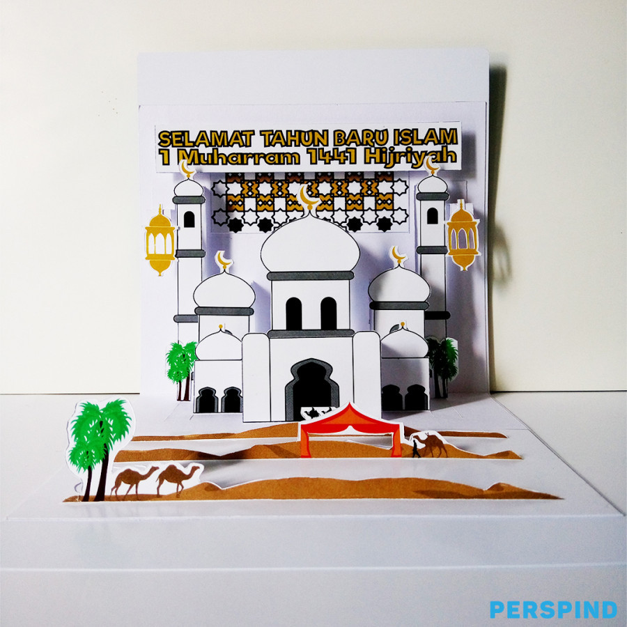 Pop Up 3D Postcard Edisi Tahun Baru Islam 1 Muharram 1441 Hijriyah