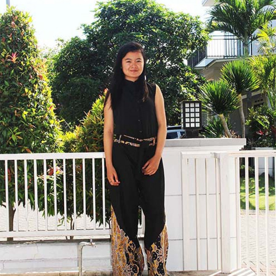 GESYAL Celana Panjang Kulot Wanita Batik Variasi Bawah Hitam