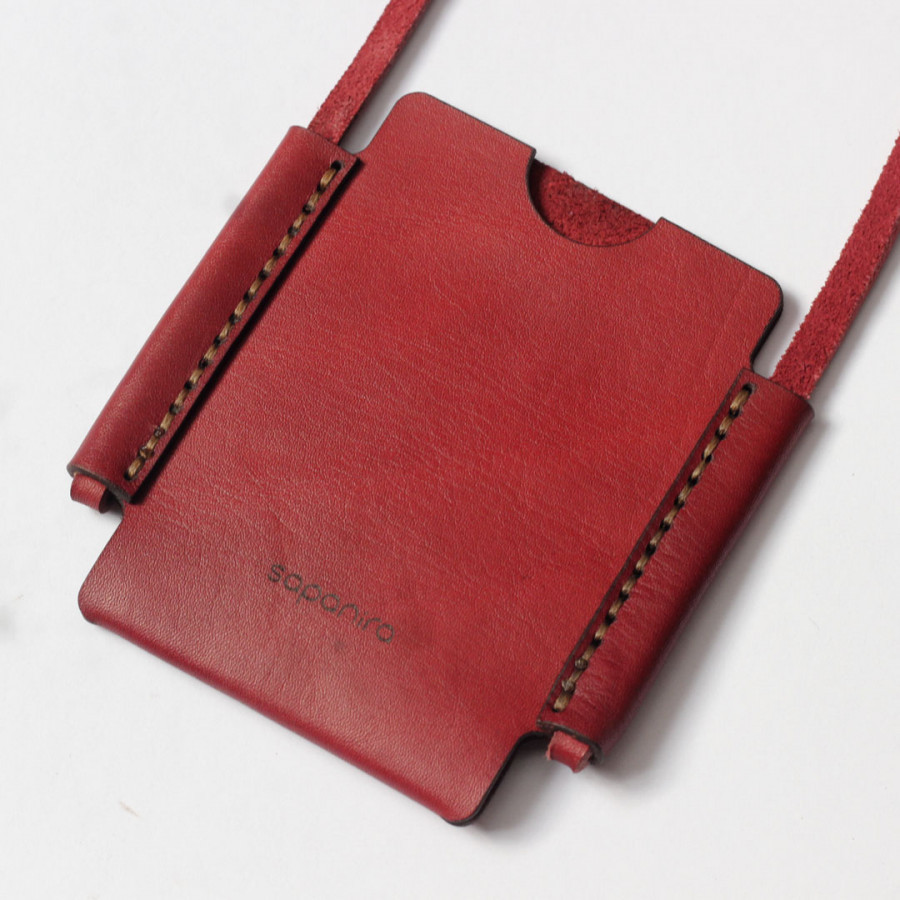 ID Card Holder - Red/Maroon