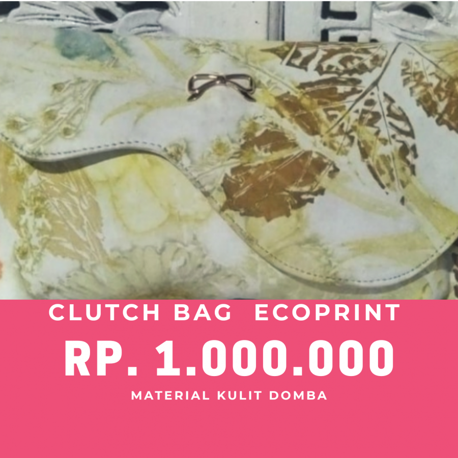 Clutch bag ecoprint