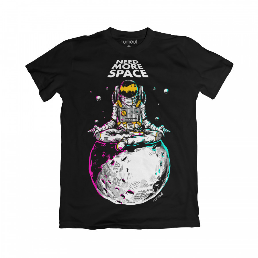 Numeulli Need More Space T-Shirt Black Cotton Combed 30s