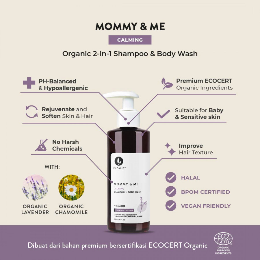 Eucalie Mommy & Me Calming Organic Shampoo + Body Wash (Travel Size)