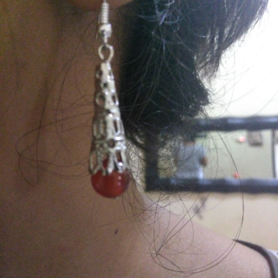 Earring dan Pendant Red Garnet