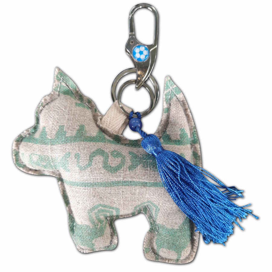 Gantungan Kunci Anjing-Motif Sumba Biru