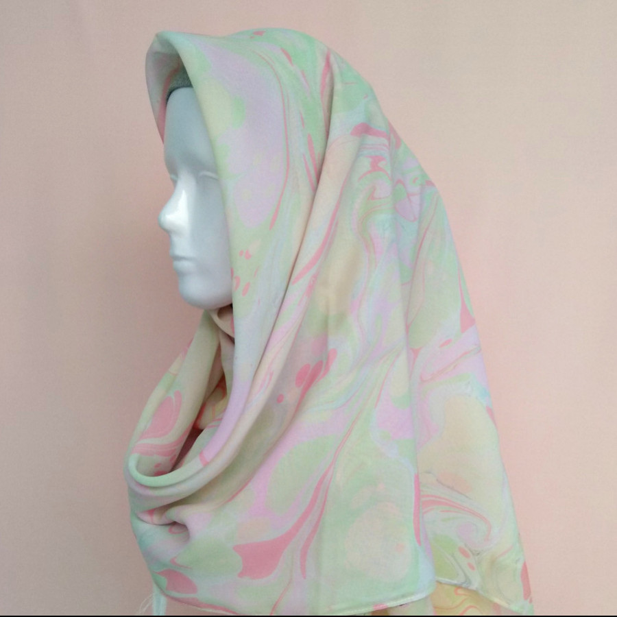 Layana suminagashi scarf