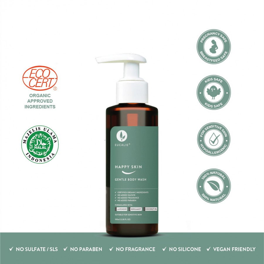 Eucalie Organic Gentle Body Wash - Happy Skin (Travel Size)
