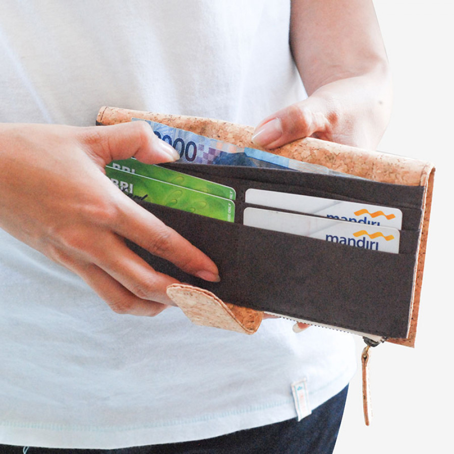 Dompet lipat / Fold wallet / panjang Cork - LightenUp