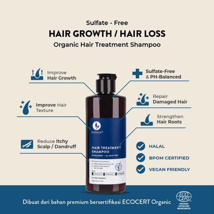 Eucalie Organic Hair Growth Treatment Shampoo