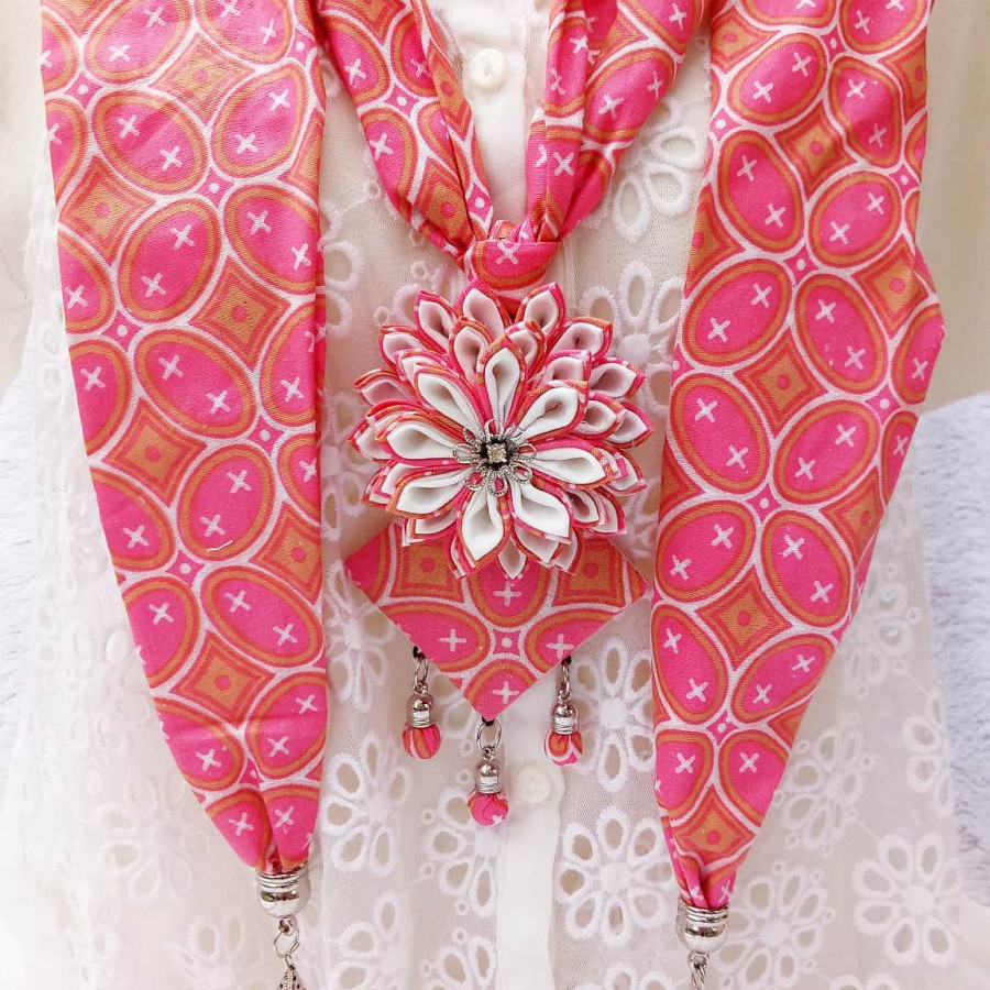 Kalung batik scarf LOTUS pink