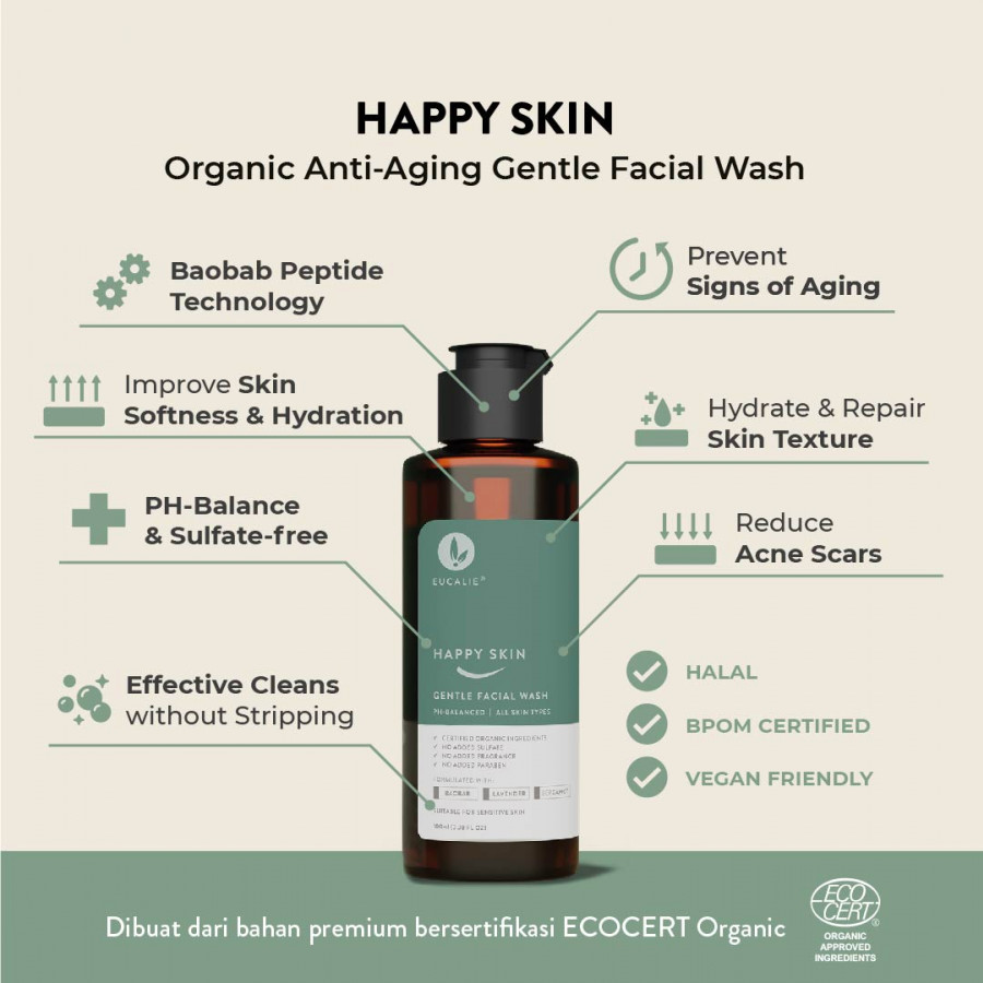 Eucalie Organic Anti-Aging Facial Wash - Happy Skin