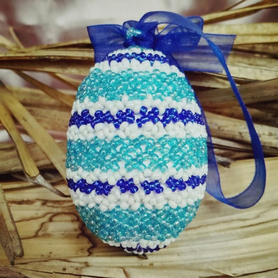 Handstitched-beaded ornaments