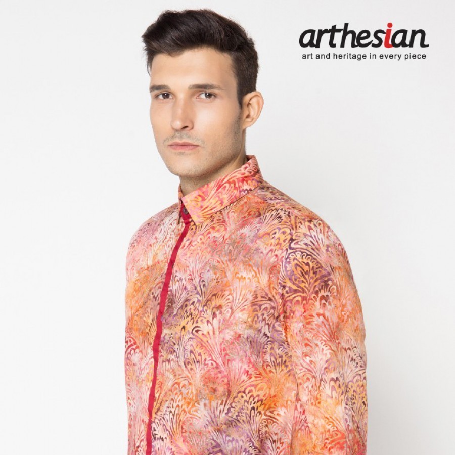 [Arthesian] Kemeja Batik Pria - Bouket Marbell Batik Cap