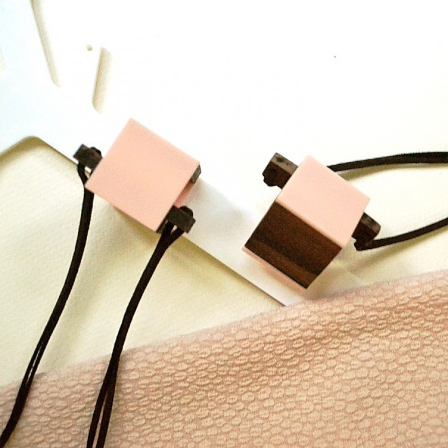Cube Wooden Necklace (I)
