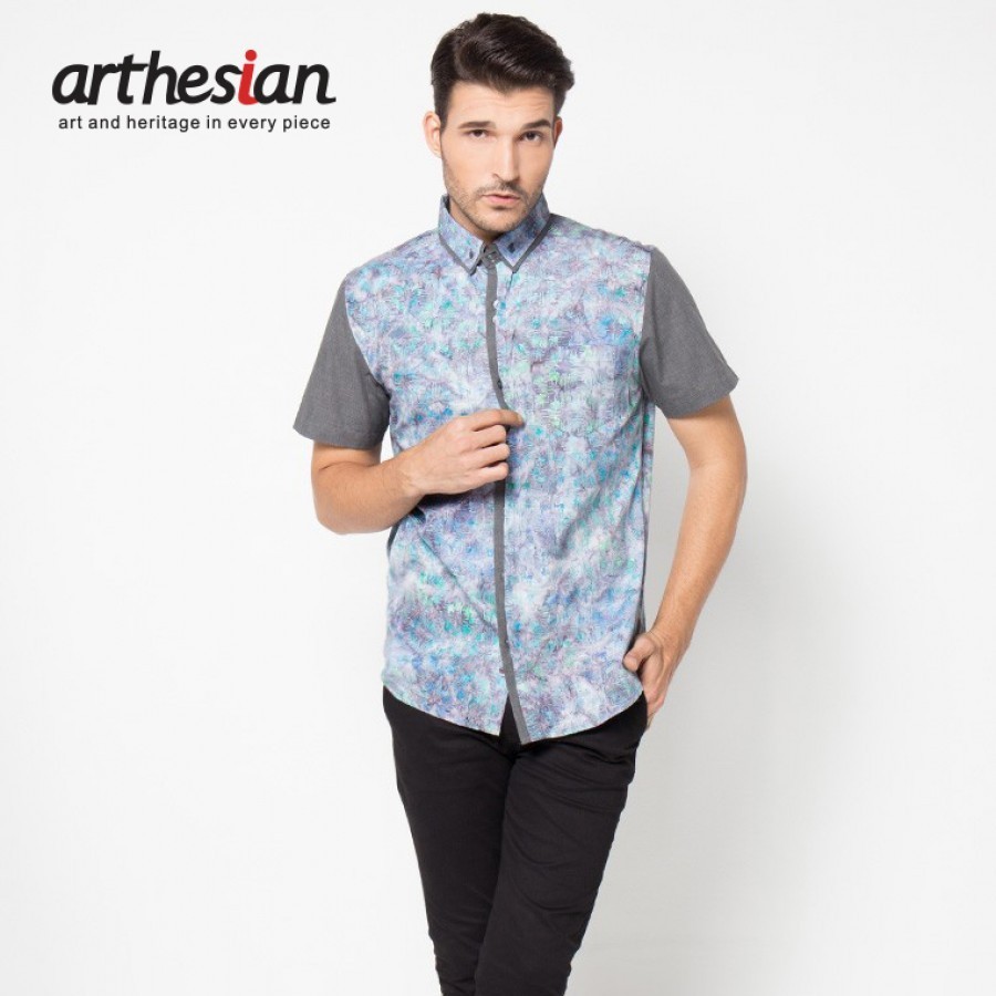 [Arthesian] Kemeja Batik Pria - Criss Cross Batik Cap