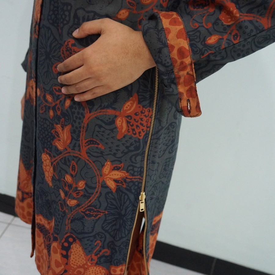 Shirt Dress Batik Abu-Abu All Size Gelintang