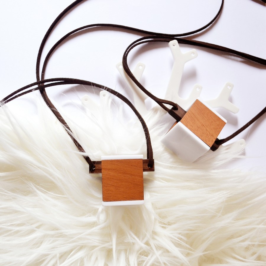 Cube Wooden Necklace (II)