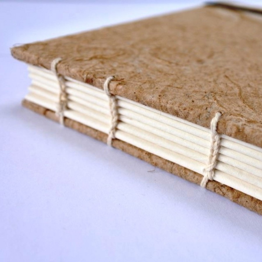 Handmade Journal Sketchbook recycle paper motif daun