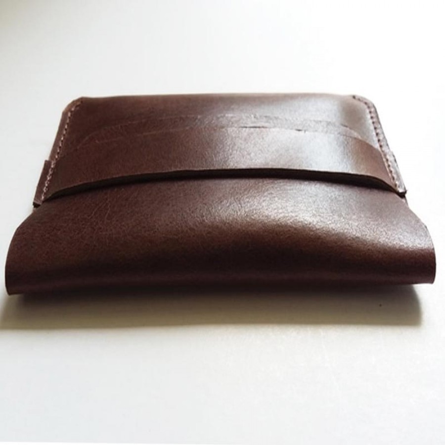 dompet kartu kulit asli sapi pull up warna brown (dompet kulit, dompet kartu
