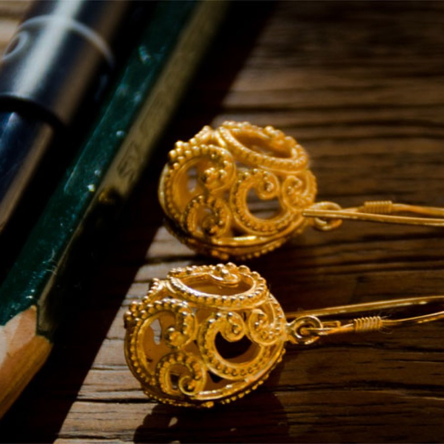 Anting Ombak Segara Gold Plated Dangle Earrings / E.759