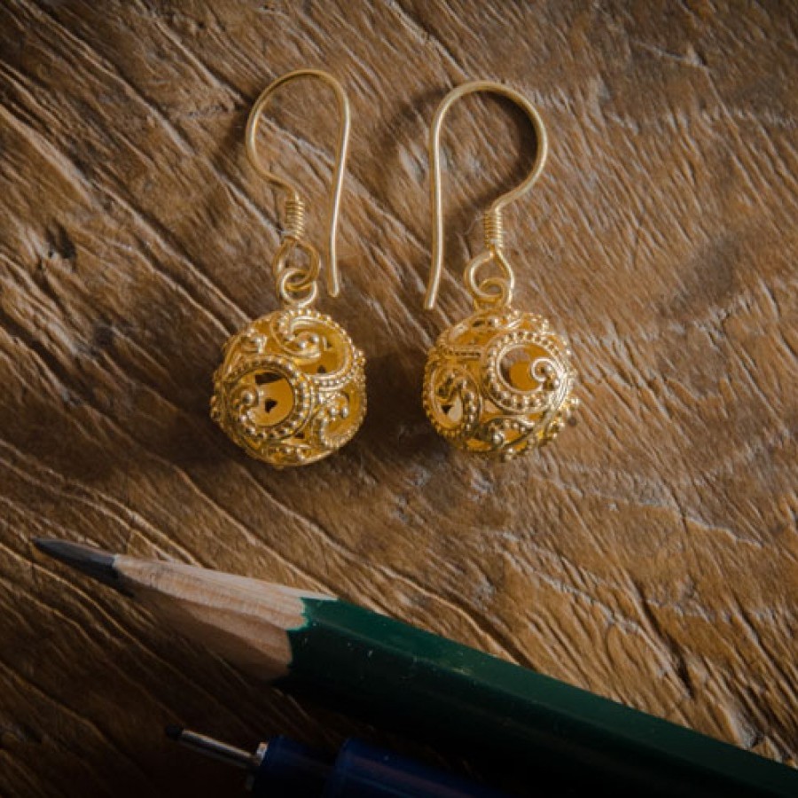Anting Ombak Segara Gold Plated Mini Dangle Earrings / E.760