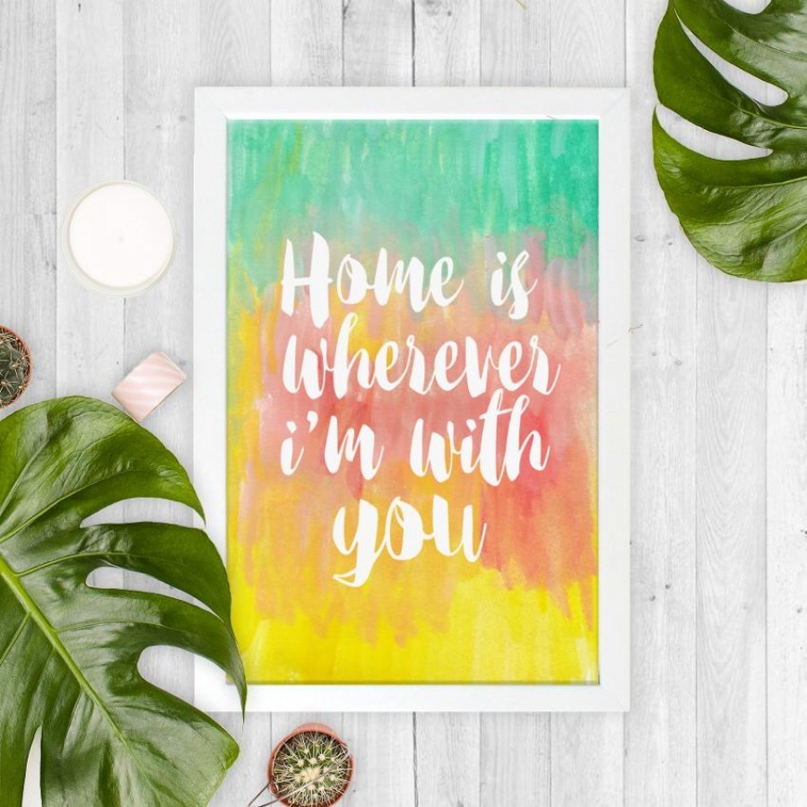 Home is wherever i'm with you 20x30cm Wall Decor Hiasan Dinding