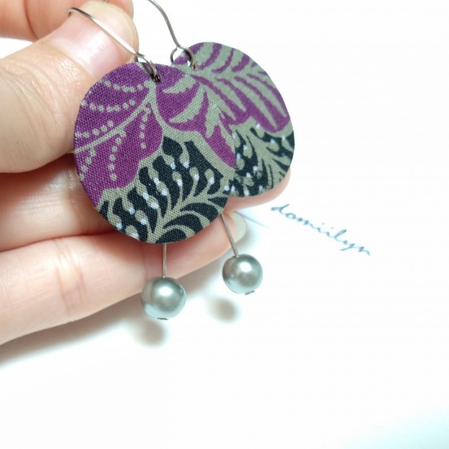 One of a-Kind - Anting Batik Ungu Hitam